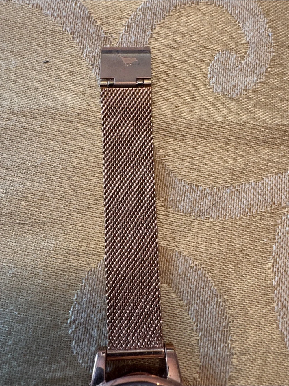 Rose Gold Floral Mesh Strap Women’s Watch